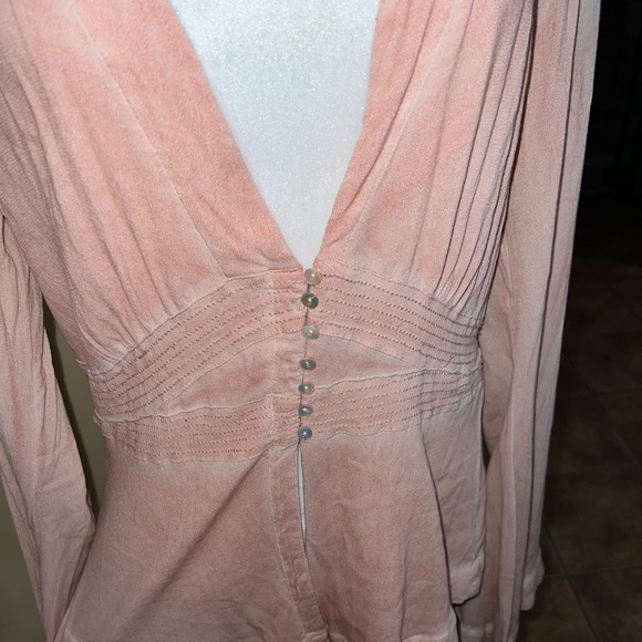 Free People Bell Sleeve Peasant Blouse Size Large - Picture 4 of 10